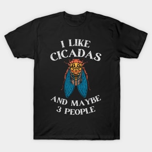 Cicada  I Like Cicadas Illinois 2024 Brood XIII XIX Gift For Insect Enthusiast Maybe 3 People T-Shirt
